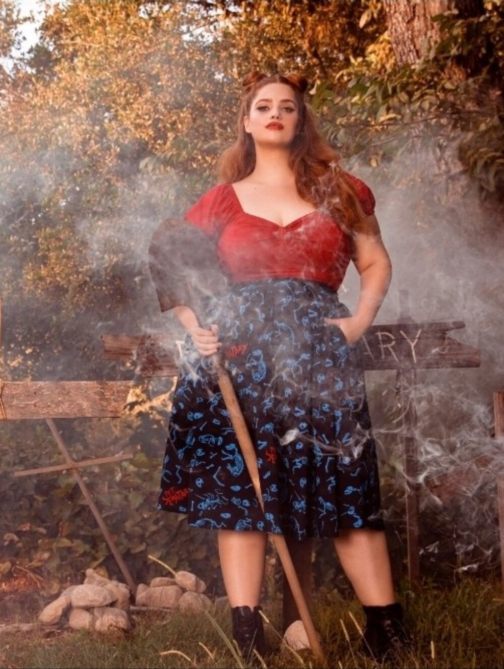 PET SEMATARY X Vixen by Micheline Pitt Swing Skirt Pin Up Womens Size Medium